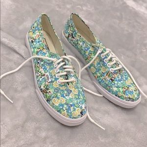 Blue/green floral vans